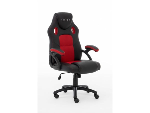 Raptor Gaming gamingstol GS-40 PU + stoff svart/rød
