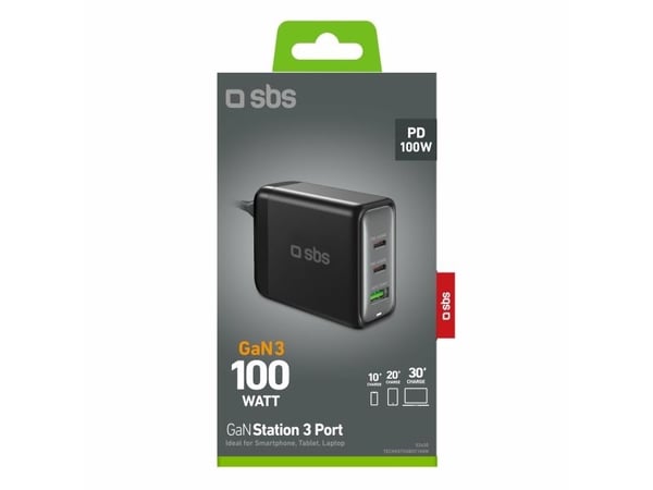 SBS TECHGSTUSB2C100W, Innendørs, AC, Svart