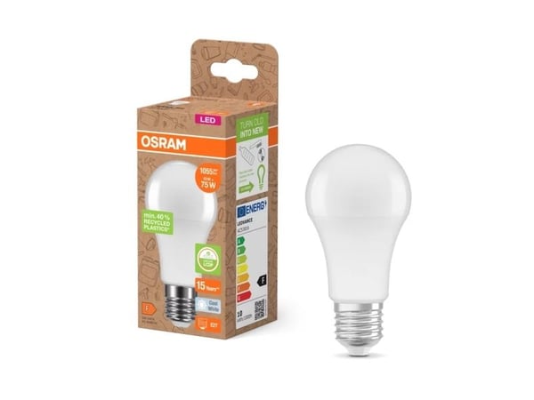Osram 4058075831865, 10 W, 75 W, E27, 1055 lm, 15000 timer, Kjølig hvit