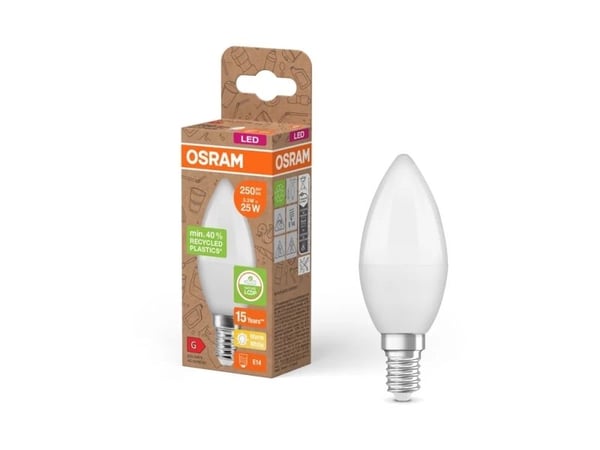 Osram 4058075831926, 3,3 W, 25 W, E14, 250 lm, 15000 timer, Varm hvit