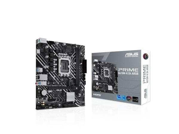 ASUS PRIME H610M-K D4 - Hovedkort - micro ATX - LGA1700-sokkel - H610 Chipset - USB 3.2 Gen 1 - Gigabit LAN - innbygd grafikk (CPU kreves) - HD-lyd...