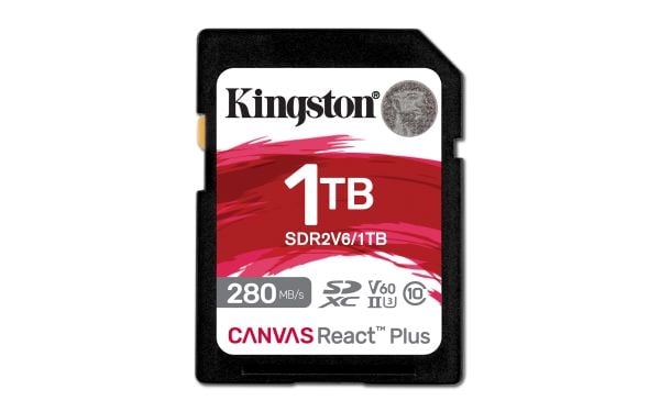 Kingston Canvas React Plus - Flashminnekort - 1 TB - Video Class V60 / UHS-II U3 / Class10 - SDXC UHS-II
