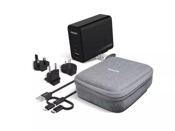 PHILIPS rejseadapter med powerbank 5000mAh - 2301156