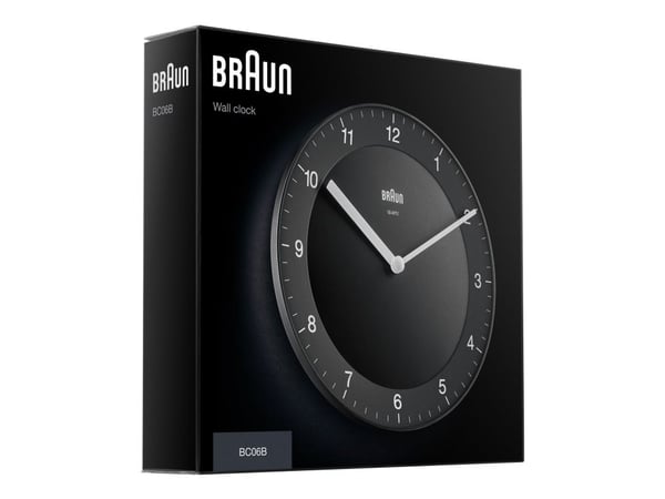 Braun BC06B - Klokke - kvarts - veggmonterbar - 20 cm - svart
