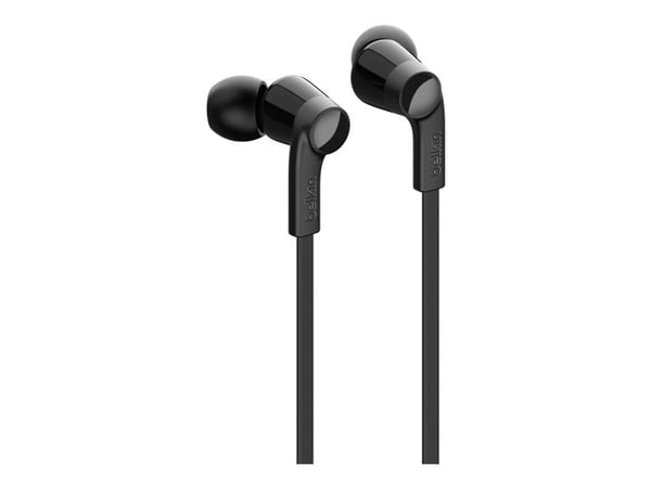 Belkin ROCKSTAR - Ørepropper med mikrofon - i øret - kablet - USB-C - lydisolerende - svart