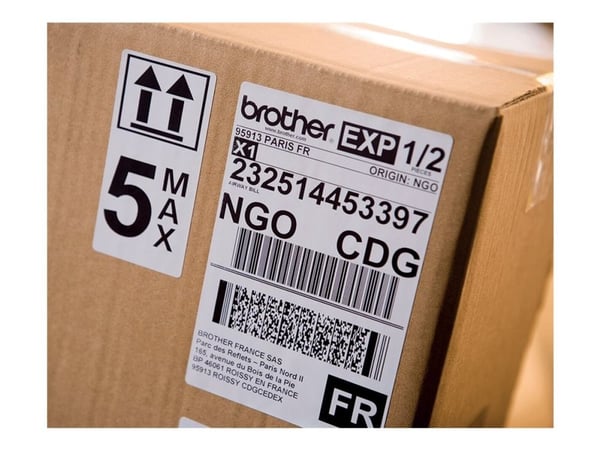 Brother QL-1100c - Etikettskriver - direktetermisk - Rull (10,36 cm) - 300 x 300 dpi - inntil 110 mm/sek - USB 2.0 - kutter - skinnende svart, hvit