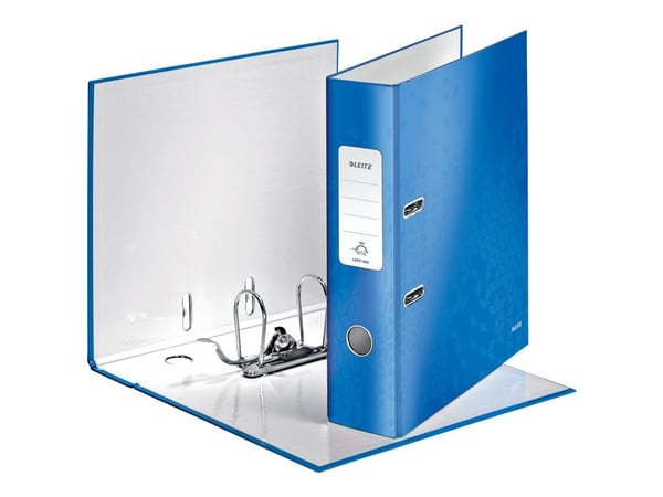 Leitz WOW 180° - Spakbågesfil - ryggbredd: 80 mm - för A4 (210 x 297 mm) - kapacitet: 600 ark - metallic-blå