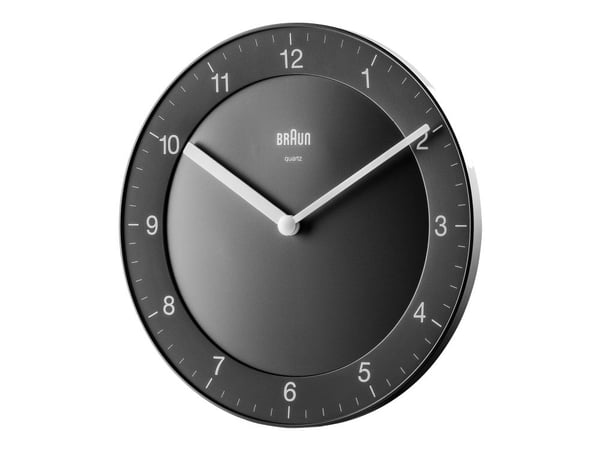 Braun BC06B - Kello - kvartsikello - seinään kiinnitettävä - 20 cm - musta