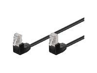 MicroConnect - Nätverkskabel - RJ-45 (hane) till RJ-45 (hane) - 3 m - UTP - CAT 5e - 90° anslutning - svart