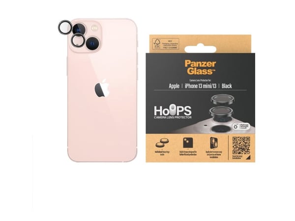 PanzerGlass - Linsebeskytter for mobiltelefon - svart - for Apple iPhone 13, 13 mini