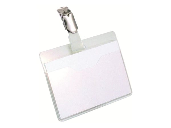 DURABLE - Navneskiltholder - for 60 x 90 mm - klips - gjennomsiktig (en pakke 25)