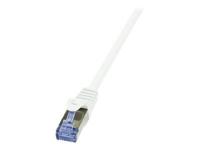 LogiLink PrimeLine - Koblingskabel - RJ-45 (hann) til RJ-45 (hann) - SFTP, PiMF - CAT 6a - med støvel, halogenfri, uten hindringer - hvit