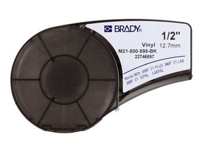 Brady 139742, Musta, Valkoinen, Itse kiinnittyvä tulostintarra, Akryyli, Vinyyli, Lämpösiirto, Kiinteä, Matta