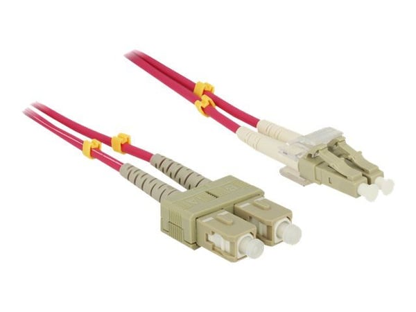 Delock - Nettverkskabel - SC flermodus (hann) til LC multimodus (hann) - 10 m - 10 m - fiberoptisk - 50 / 125 mikroner - OM4 - halogenfri - fiolett