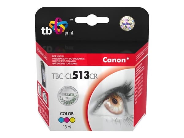 TB - 13 ml - farge (cyan, magenta, gul) - kompatibel - oppusset - blekkpatron (alternativ for: Canon CL-513) - for Canon PIXMA MP230, MP252, MP258,...