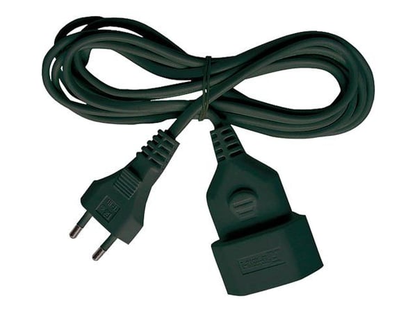 brennenstuhl H03VVH2-F 2x0.75 - Jatkojohto verkkovirralle - IEC 60906-1 (naaras) - Europlug (uros) - 5 m - litteä - musta