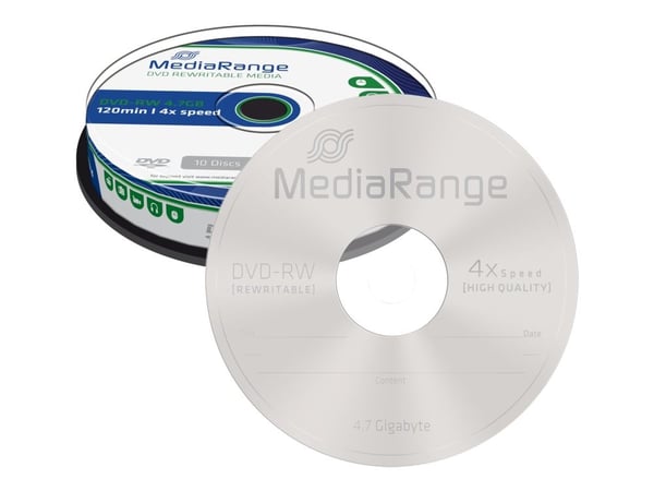 MediaRange - 10 x DVD-RW - 4.7 GB (120 min) 4x - spindel