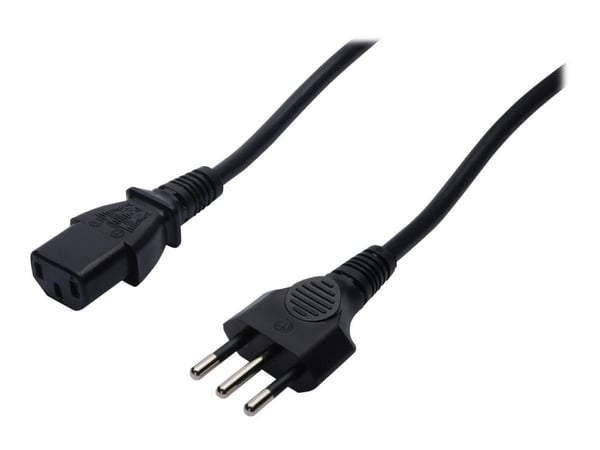 ASSMANN - Johdinsarja - IEC 60320 C13 til CEI 23-50 (han) - AC 250 V - 1,8 m - formet - sort - Italia