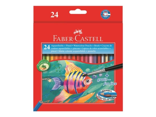 Faber-Castell - Børste- og fargeblyantsett - akvarell (en pakke 24)