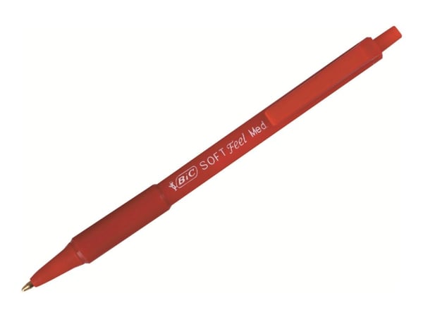 BIC Soft Feel clic - Kulepenn - rød - 1 mm - medium - retraktil (en pakke 12)