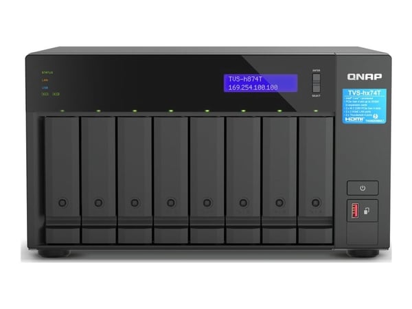 QNAP TVS-h874T - NAS-server - 8 brønner - SATA 6Gb/s - RAID JBOD, 0, 1, 5, 6, 10, 50, 60 - RAM 32 GB - 2.5 Gigabit Ethernet - iSCSI støtte