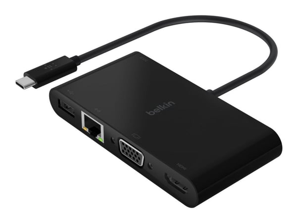 Belkin - Multimedie- og ladeadapter - USB-C - VGA, HDMI - 1GbE