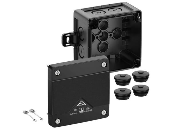 Spelsberg Abox Pro 025 AB-L/sw förgreningsdosa (L x B x H) 92 x 92 x 60 mm svart IP66, IP67, IP69 1 st