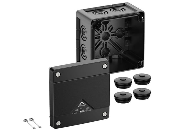Spelsberg Abox Pro 040-L/sw Liitäntärasia (L x S x K) 102 x 102 x 70 mm Musta IP66, IP67, IP69 1 kpl 1 kpl