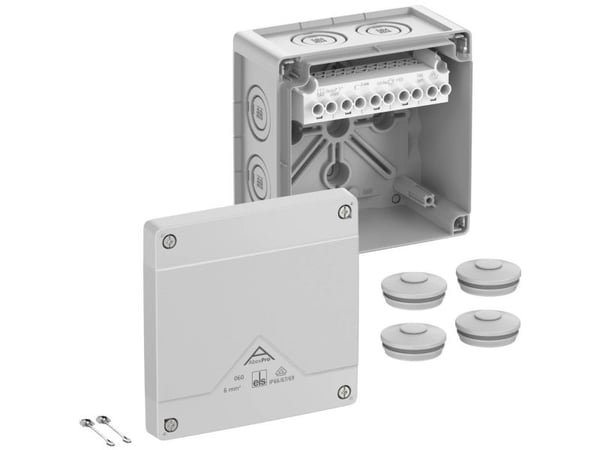 SPELSBERG fördelningsbox kapslingsklass IP66/IP67/IP69 max. 6² slagstyrka IK09 skyddsklass II