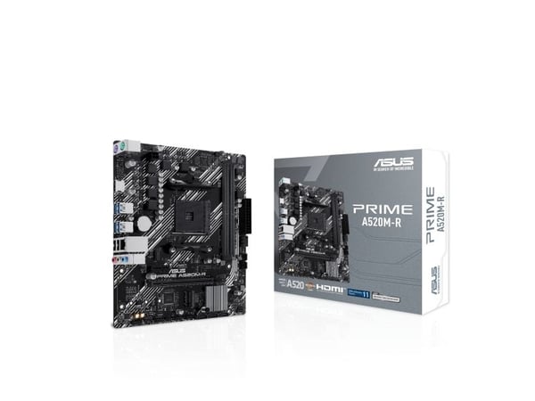 ASUS PRIME A520M-R - Hovedkort - micro ATX - Socket AM4 - AMD A520 Chipset - USB 3.2 Gen 1 - Gigabit LAN - innbygd grafikk (CPU kreves) - HD-lyd (8...