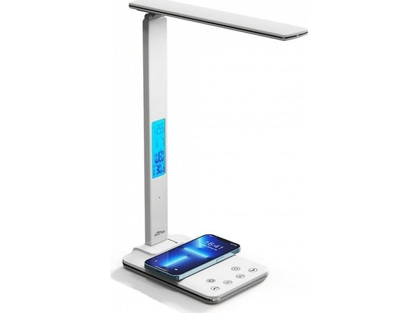 Media-Tech skrivebordslampe Bordlampe med induktiv lader og MT222 LED-display