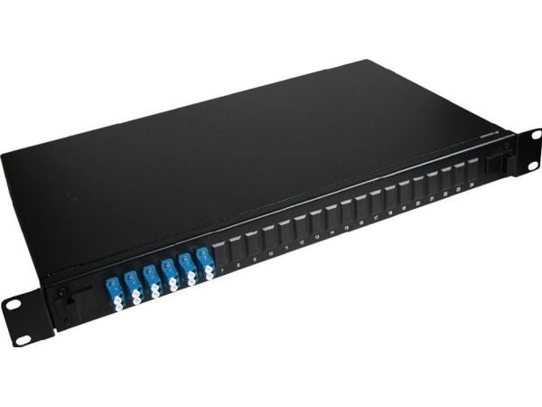 Lanview - Koblingspanel - rackmonterbar - LC Duplex SM X 6 - svart - 1U - 19"