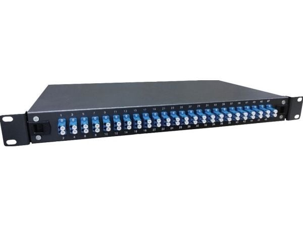 Lanview - Patch-panel - rackmontering - LC Duplex SM X 24 - svart - 1U - 19"