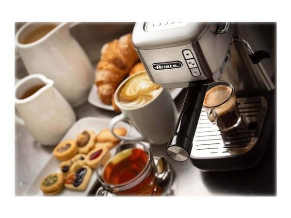 Ariete 1380 - Kaffemaskin med melkeskummer - 15 bar - sølv