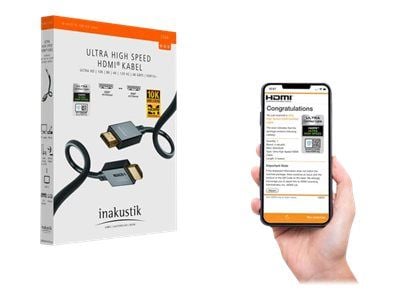 in-akustik Star - Ultra High Speed - HDMI-kabel med Ethernet - HDMI hann til HDMI hann - 2 m - trippel beskyttelse - svart - 10K120Hz (10240x4320) ...