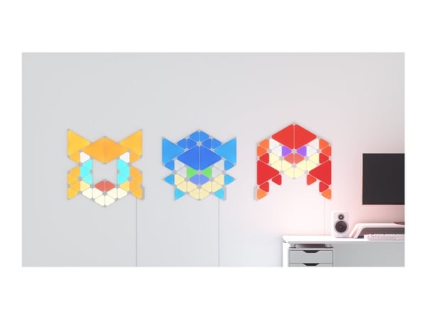 Nanoleaf Shapes Starter Kit (Sonic Limited Edition) - Trådløst lyssett - LED x 32 - klasse G - RGBW-lys - 1200-6500 K - trekant
