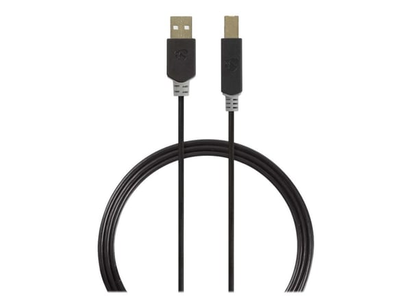 Nedis - USB-kabel - USB (hane) till USB typ B (hane) - USB 2.0 - 2 m - formpressad - antracit