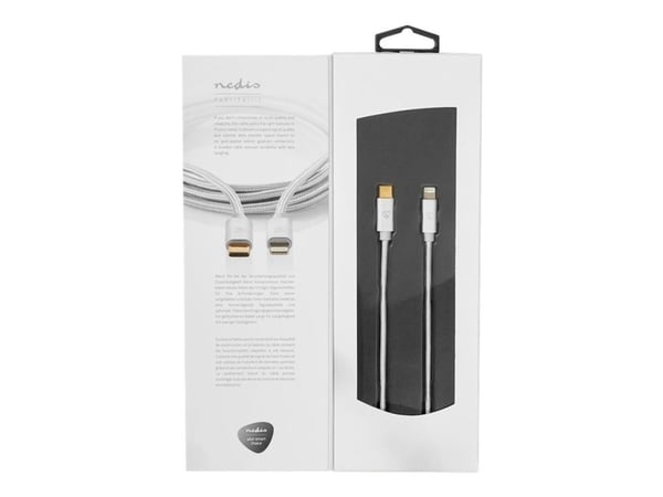 Nedis - Lightning-kabel - Lightning hann til USB-C hann - 2 m - aluminium