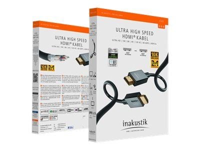 in-akustik Star - Ultra High Speed - HDMI-kabel med Ethernet - HDMI hann til HDMI hann - 1 m - trippel beskyttelse - svart - 10K120Hz (10240x4320) ...