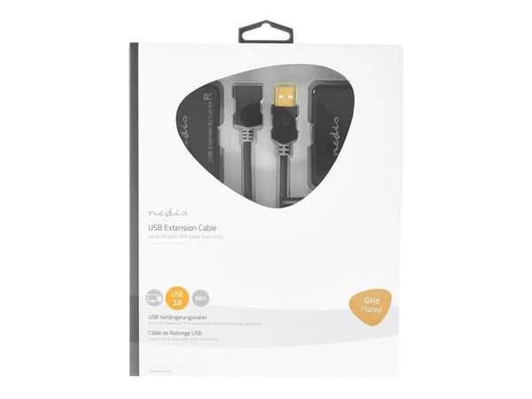 Nedis USB 2.0 Active Extension Cable - Sender og mottaker - USB-utvider - USB 2.0 - opp til 50 m
