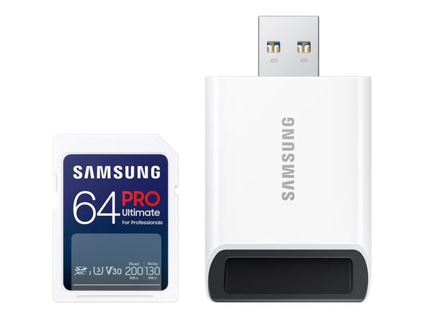 Samsung PRO Ultimate MB-SY64SB - Flashminnekort - 64 GB - Video Class V30 / UHS-I U3 - SDXC UHS-I - hvit