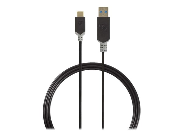 Nedis - USB-kabel - USB-C (hann) til USB-type A (hann) - USB 3.0 - 1 m - antrasitt