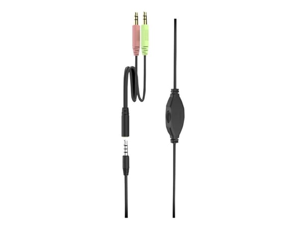 Hama PC Office Headset "HS-P100 V2" - Hodesett - on-ear - kablet - 3,5 mm jakk - svart, sølv