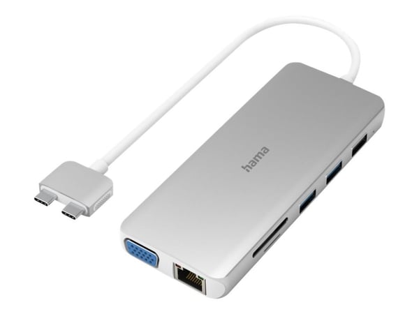 Hama - Dokkingstasjon - USB-C 3.2 Gen 1 - VGA, HDMI - 1GbE - 100 watt