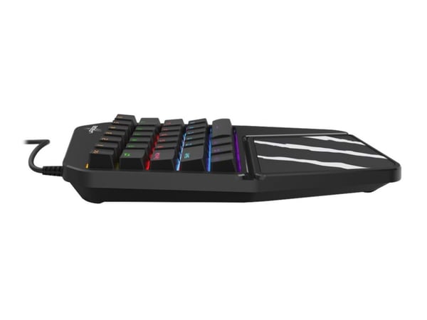Hama uRage Exodus 410 One-Handed - Tastatur - bakgrunnsbelyst - USB - tastsvitsj: Outemu Blue - svart