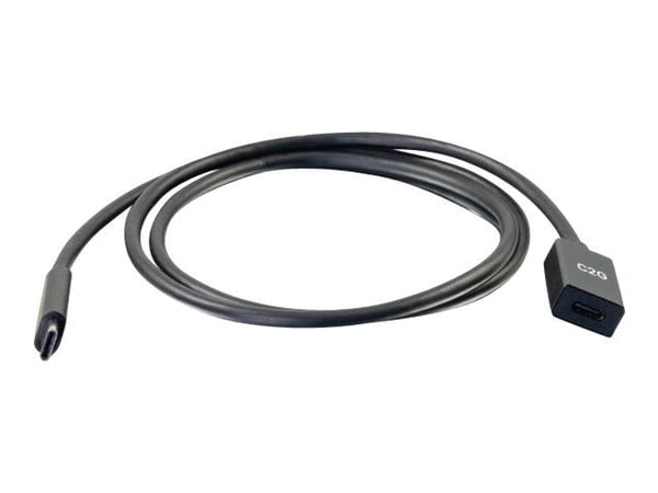 C2G 3ft USB-C to C 3.1 (Gen 2) Male to Female Extension Cable (10Gbps) - USB-forlengelseskabel - USB-C (hann) til USB-C (hunn) - USB 3.1 Gen 2 / Th...