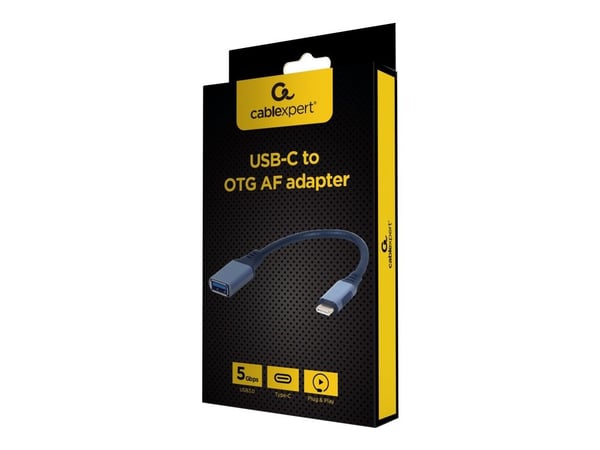 Gembird A-USB3C-OTGAF-01, 0,15 m, USB C, USB A, USB 3.2 Gen 1 (3.1 Gen 1), 5000 Mbit/s, Harmaa