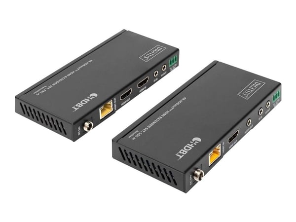 DIGITUS DS-55508 - Sender og mottaker - video/lyd/infrarød/seriell-utvider - HDMI, HDBaseT - over CAT 5e/6/7/8 - opp til 150 m