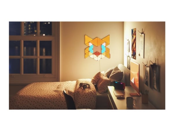 Nanoleaf Shapes Starter Kit (Sonic Limited Edition) - Trådløst lyssett - LED x 32 - klasse G - RGBW-lys - 1200-6500 K - trekant