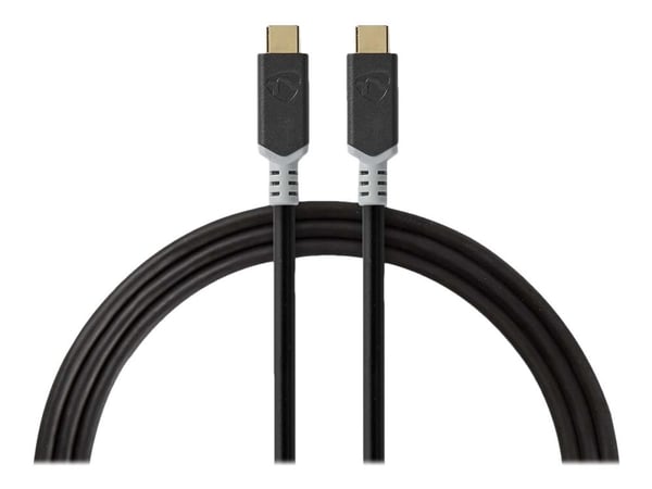 Nedis - USB-kabel - USB-C (hann) til USB-C (hann) - USB 3.2 Gen 2 - 5 A - 2 m - antrasitt